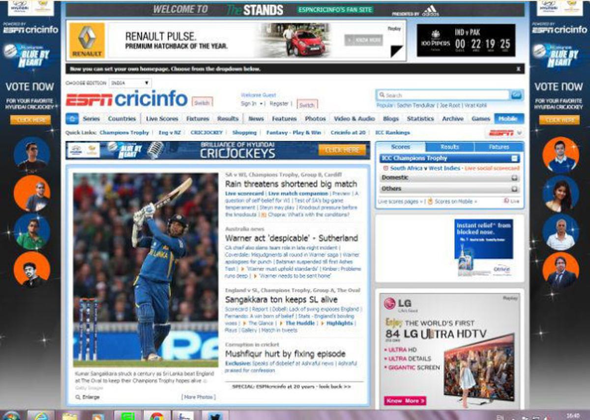 Cricinfo celebrates 20th birthday Cricket News The Hindu
