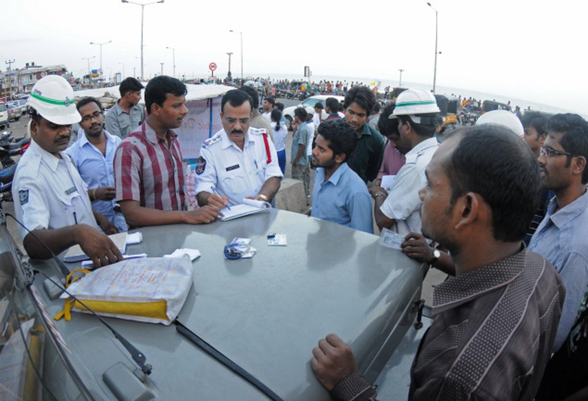 Helmet rule Vizag Traffic Police crack the whip The Hindu