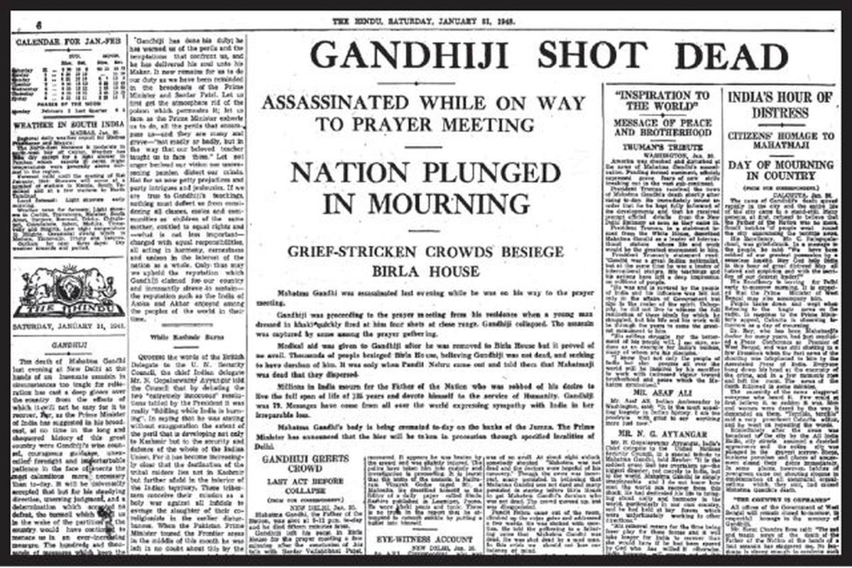 Gandhiji - Editorial, The Hindu (January 31, 1948) - The Hindu