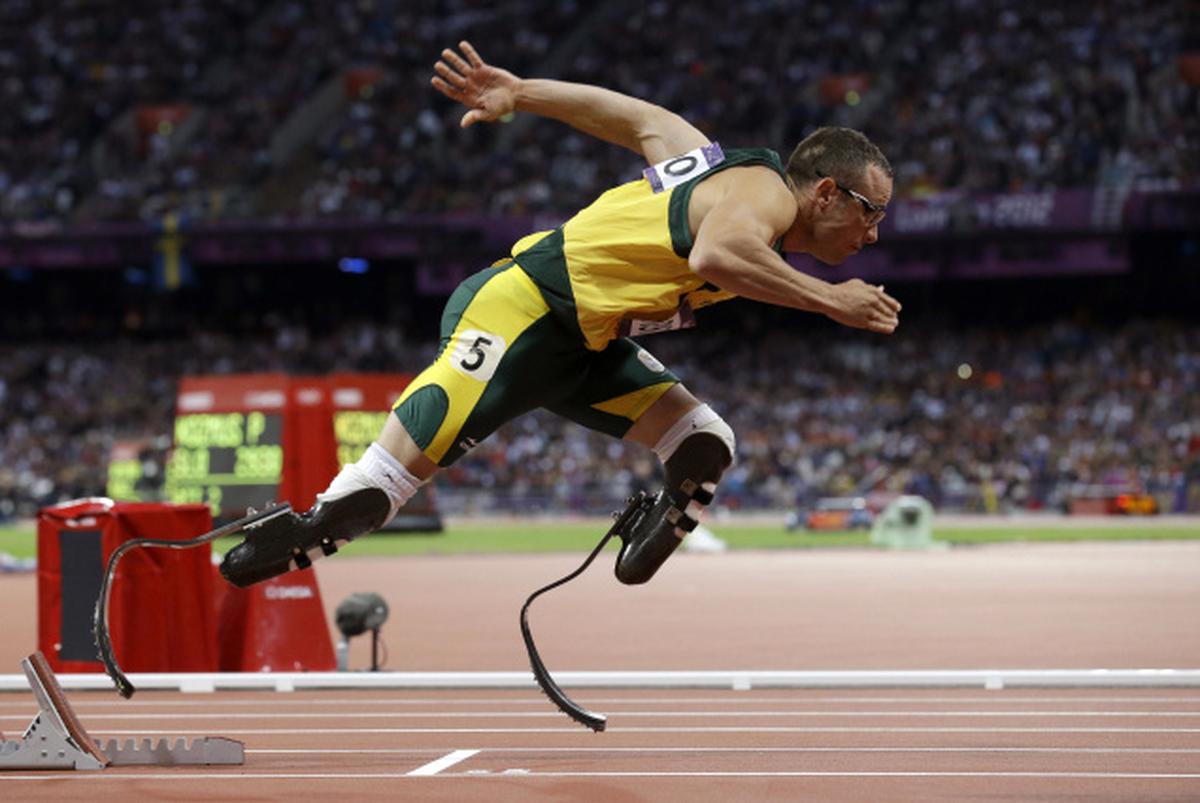 File picture of South Africa’s Oscar Pistorius in the men’s 400-meter semifinal during the athletics in the Olympic Stadium at the 2012 Summer Olympics in London. 