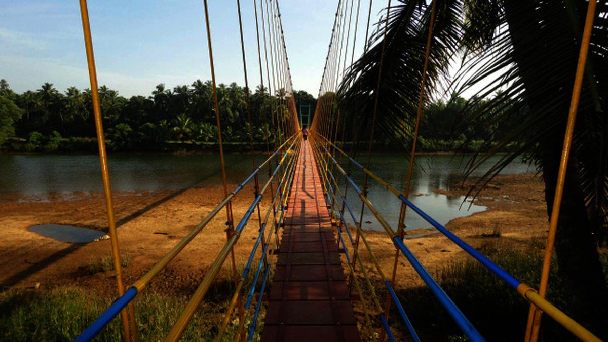 Repaired hanging footbridge inaugurated at Heroor - The Hindu