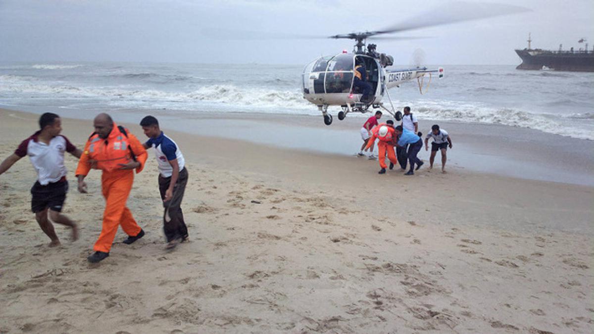 Coast Guard Airlifts Stranded Crew - The Hindu