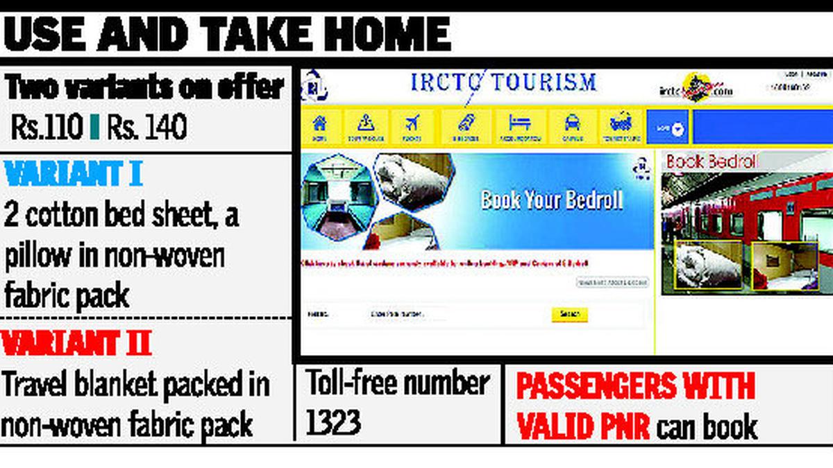 Book online, and get a bedroll on your berth The Hindu