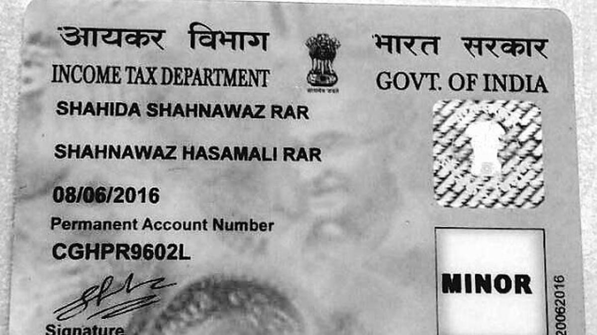 Eightdayold is state’s youngest PAN card holder The Hindu