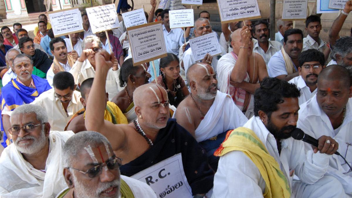 A.P. temple priests demand hike in salaries The Hindu