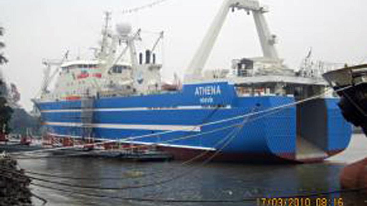Fire aboard fish processing ship under control The Hindu