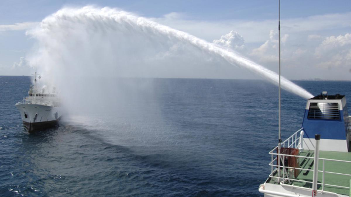 Coast Guard Vessels Conduct Oil Clean Up Drill Off Chennai Coast The