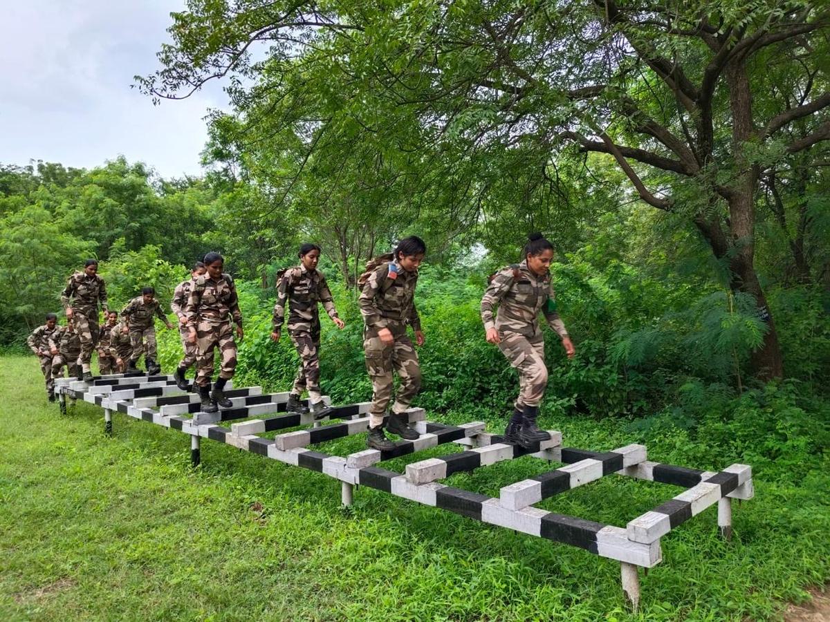 The women will undergo endurance-building exercises such as running, obstacle courses, rappelling and survival training in forests. Photo: CISF The women will undergo endurance-building exercises such as running, obstacle courses, rappelling and survival training in forests. Photo: CISF