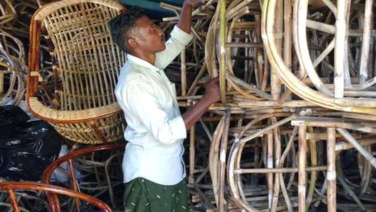 Making cane furniture for a living The Hindu