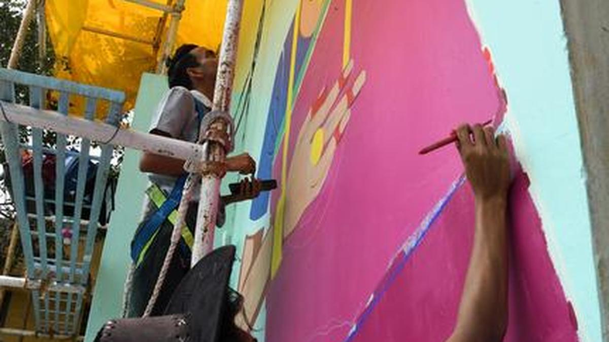 Street art work begins in Coimbatore city The Hindu
