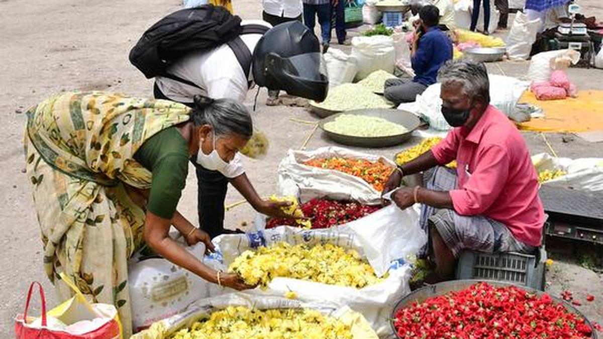 Flower vendors shift to school ground The Hindu