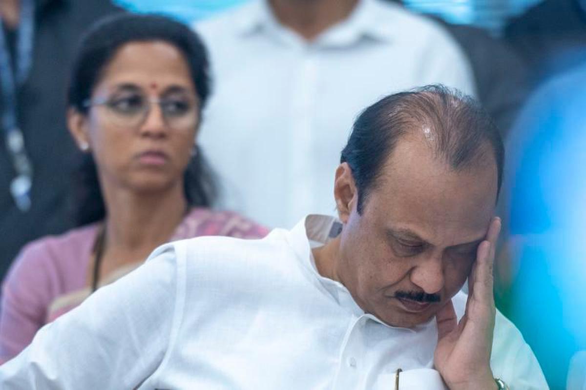 NCP leaders and cousins Supriya Sule and Ajit Pawar in Mumbai, months before the party split in 2023.