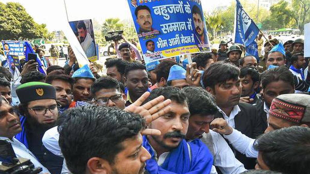 Bhim Army takes out protest march against SC ruling on reservation in promotions