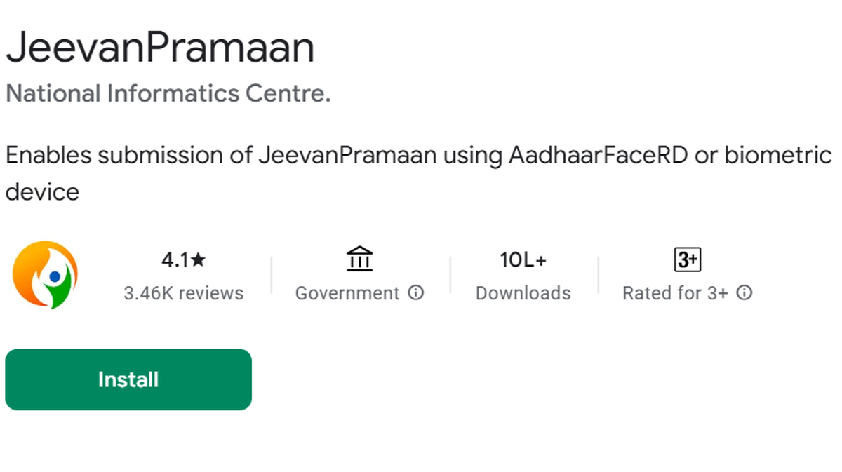 The application ‘Jeevan Pramaan’ has to be downloaded from the Google Play Store with version 3.6.3 as part of the process to digitally submit ‘life’ certificate.