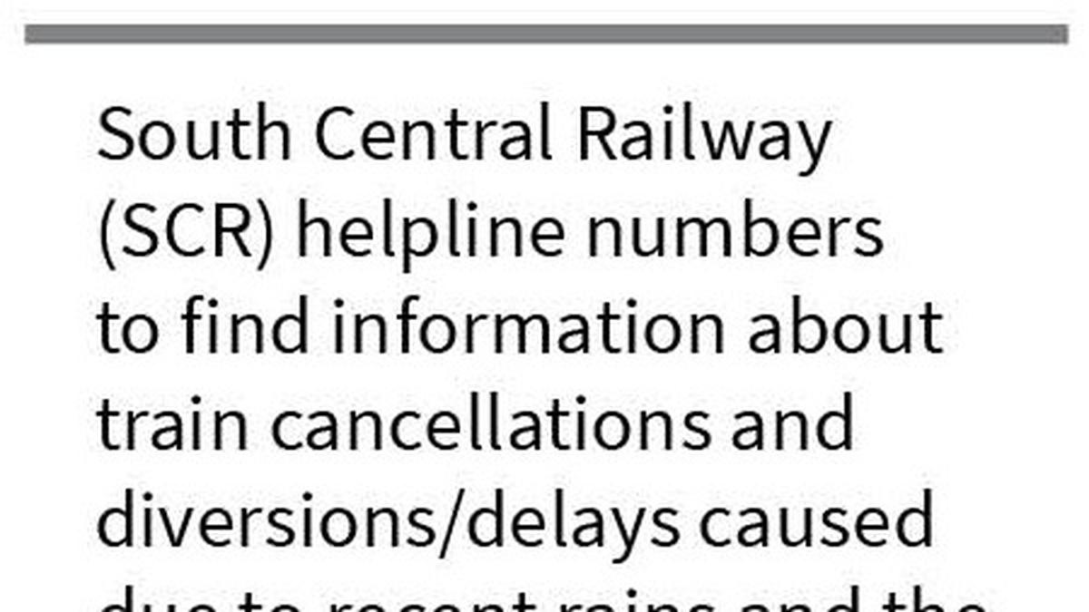 SCR cancels about 50 trains scheduled to depart on Sept 2 and 3, diverts more than 25 as repairs continue on damaged tracks