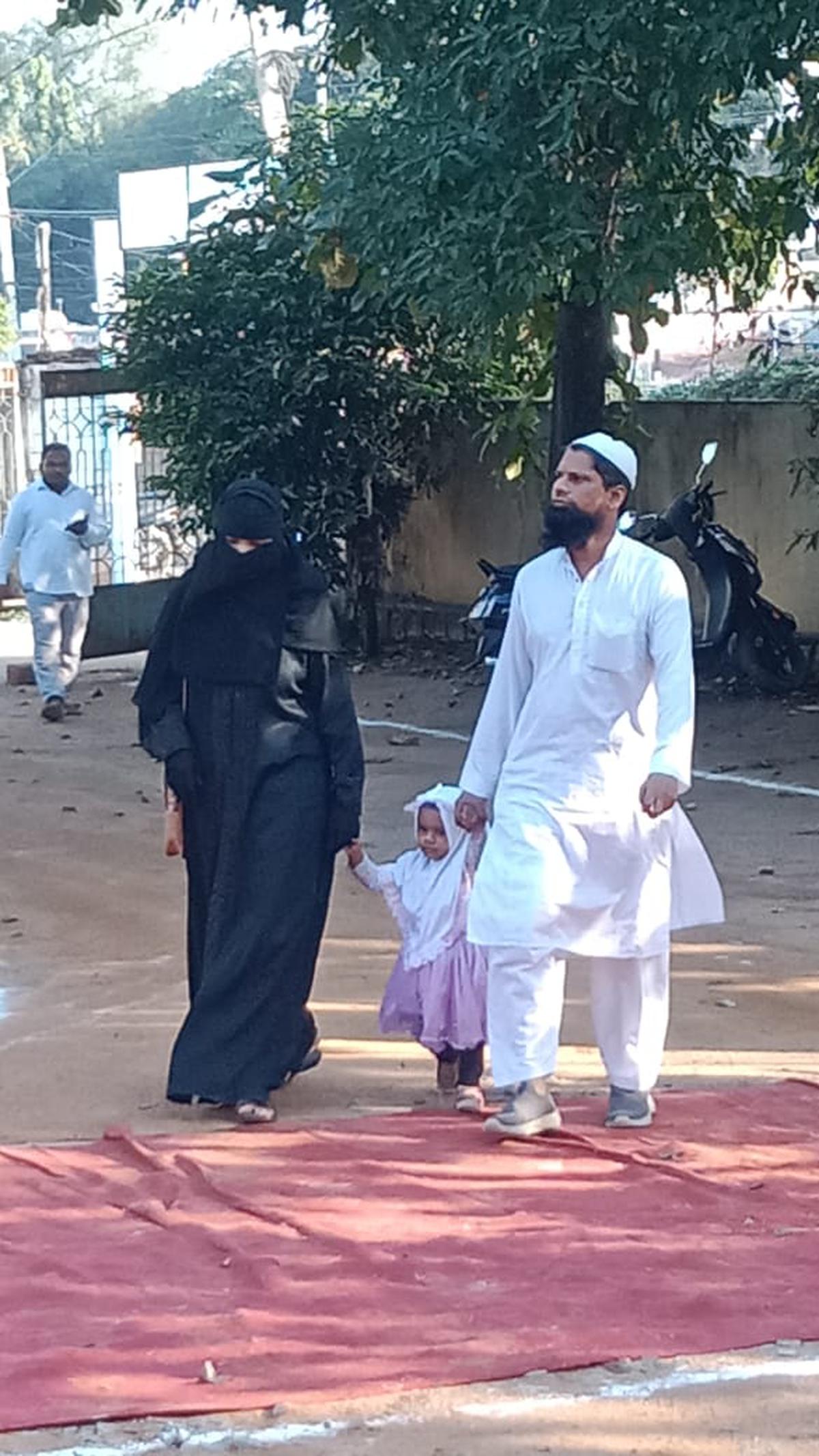 A Family walking to a polling Station in Sangareddy district to cast their vote