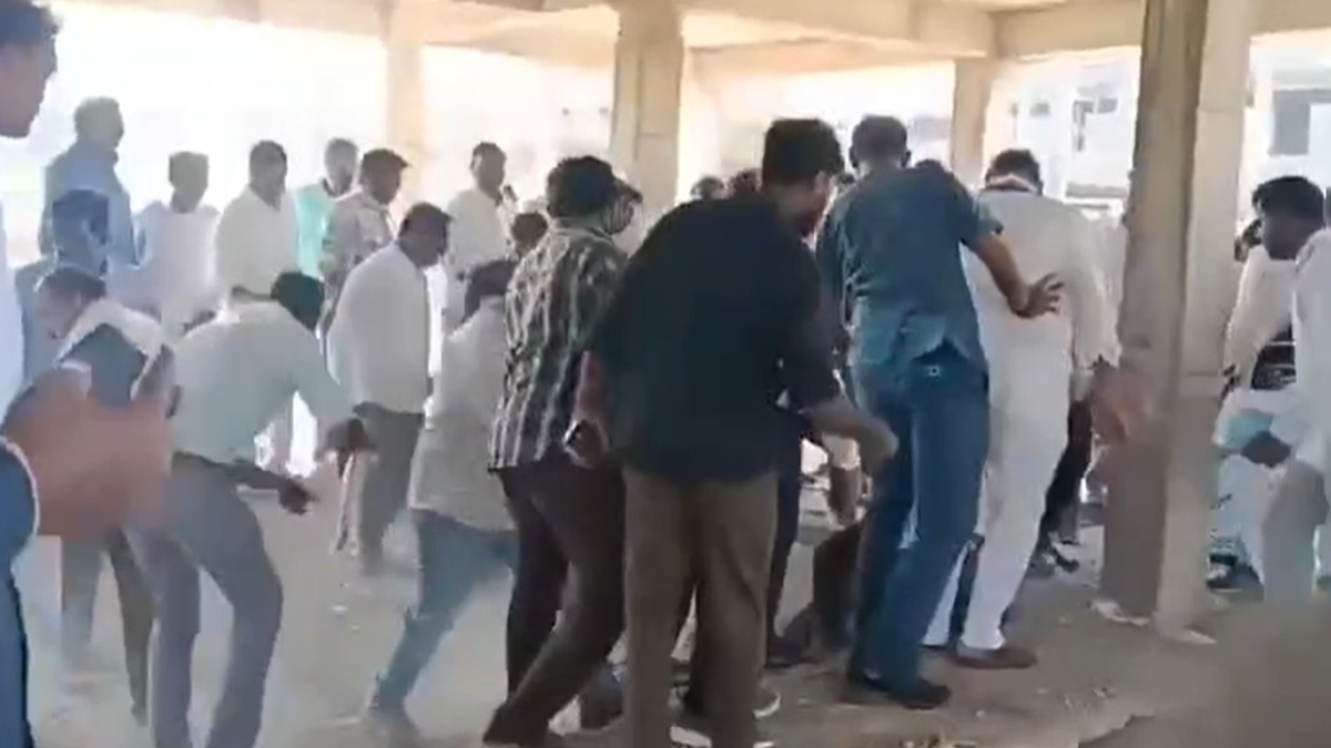 2BHK housing block basement caves in during inspection in Sircilla; Telangana Govt Whip narrowly escapes