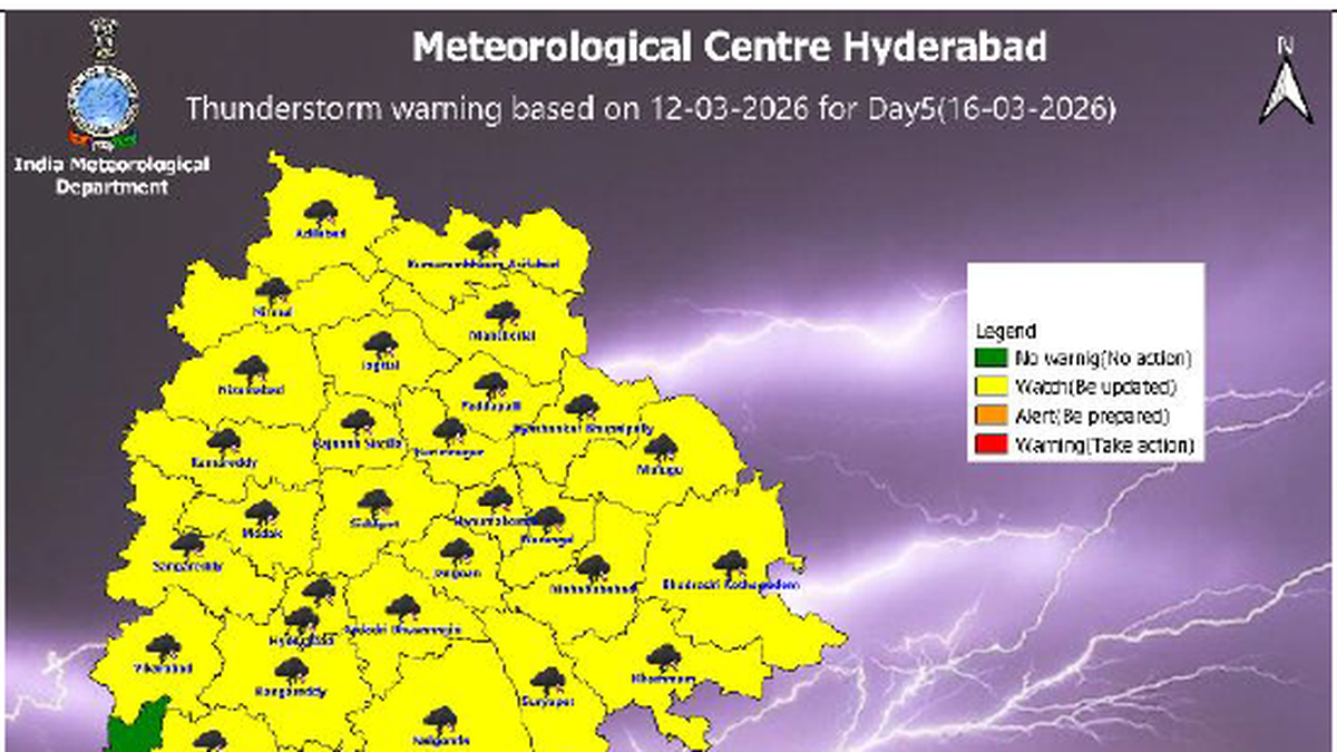 Telangana may get relief from heat as IMD forecasts thunderstorms in several districts on March 15 and 16