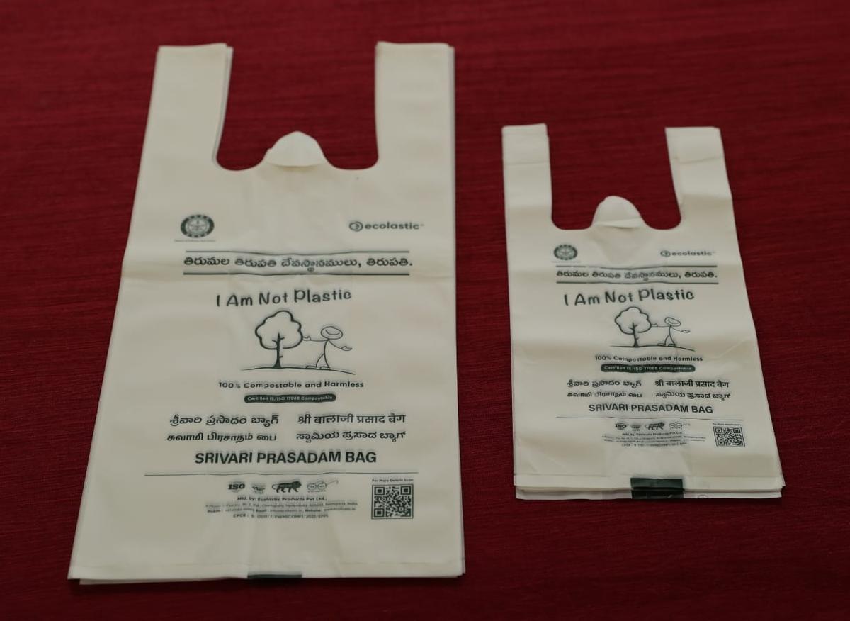 Defence Research and Development Organisation (DRDO) has shared the technology behind biodegradable bags with over 40 companies. The bags are now being used for distributing laddus in Tirumala. Defence Research and Development Organisation (DRDO) has shared the technology behind biodegradable bags with over 40 companies. The bags are now being used for distributing laddus in Tirumala.