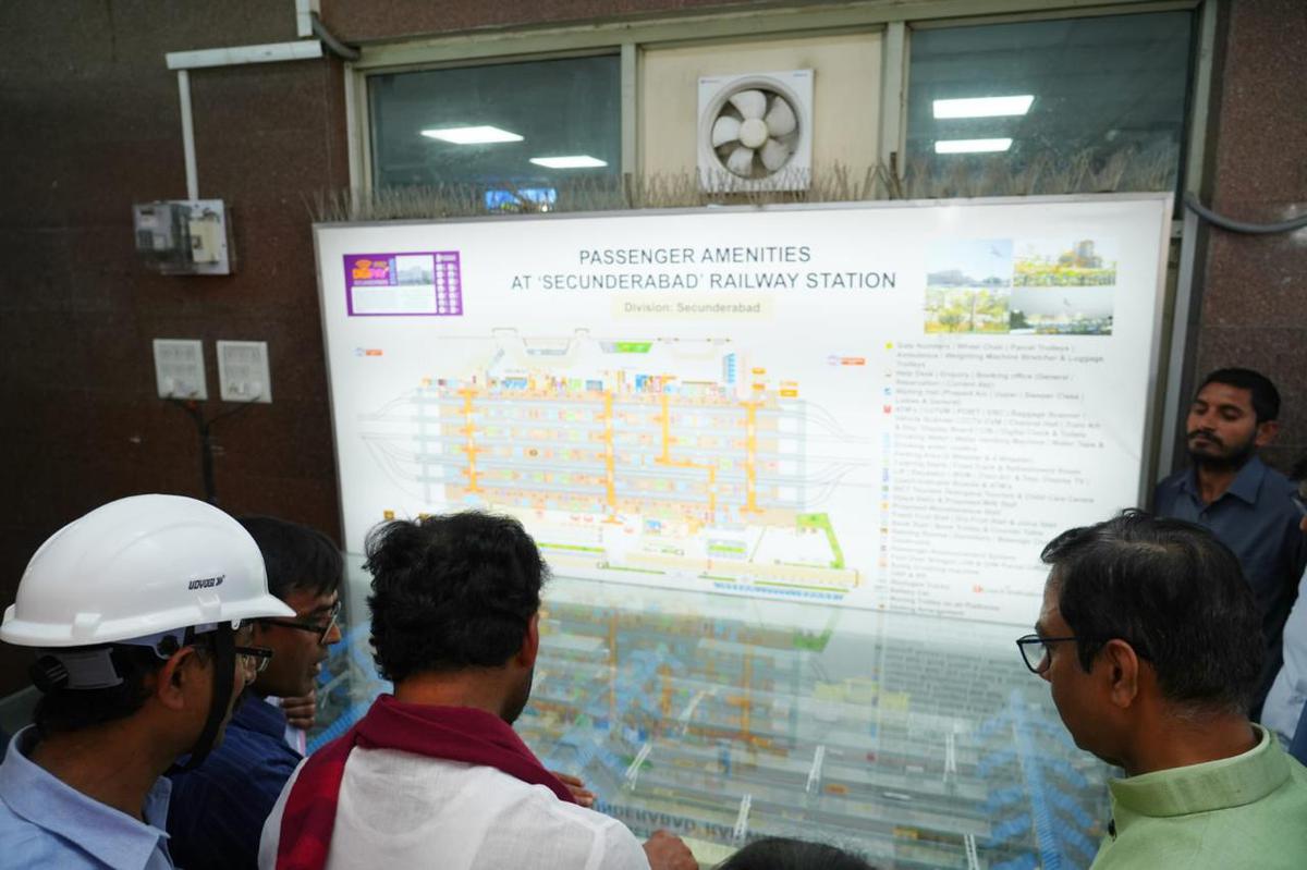 Union Minister G. Kishan Reddy inspected the ongoing redevelopment of Secunderabad Railway Station on February 7, 2024.
