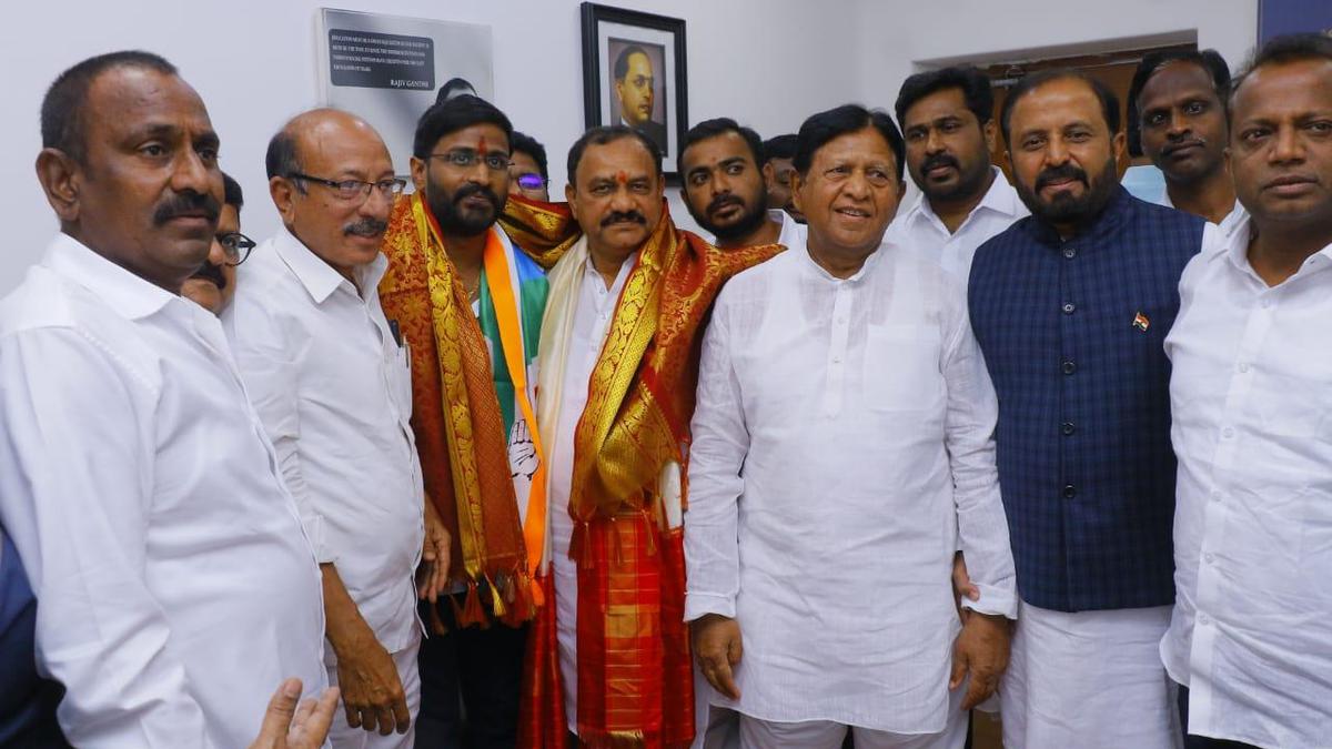 Mahesh Goud and Balmoor Venkat file nominations as Congress MLC ...