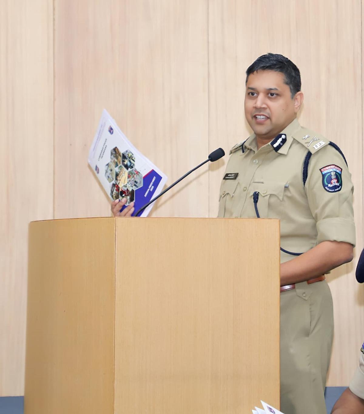 Cyberabad Police Commissioner, Avinash Mohanty, speaking at the annual press meet held at the Commissionerate’s office on Tuesday (December 23, 2025).