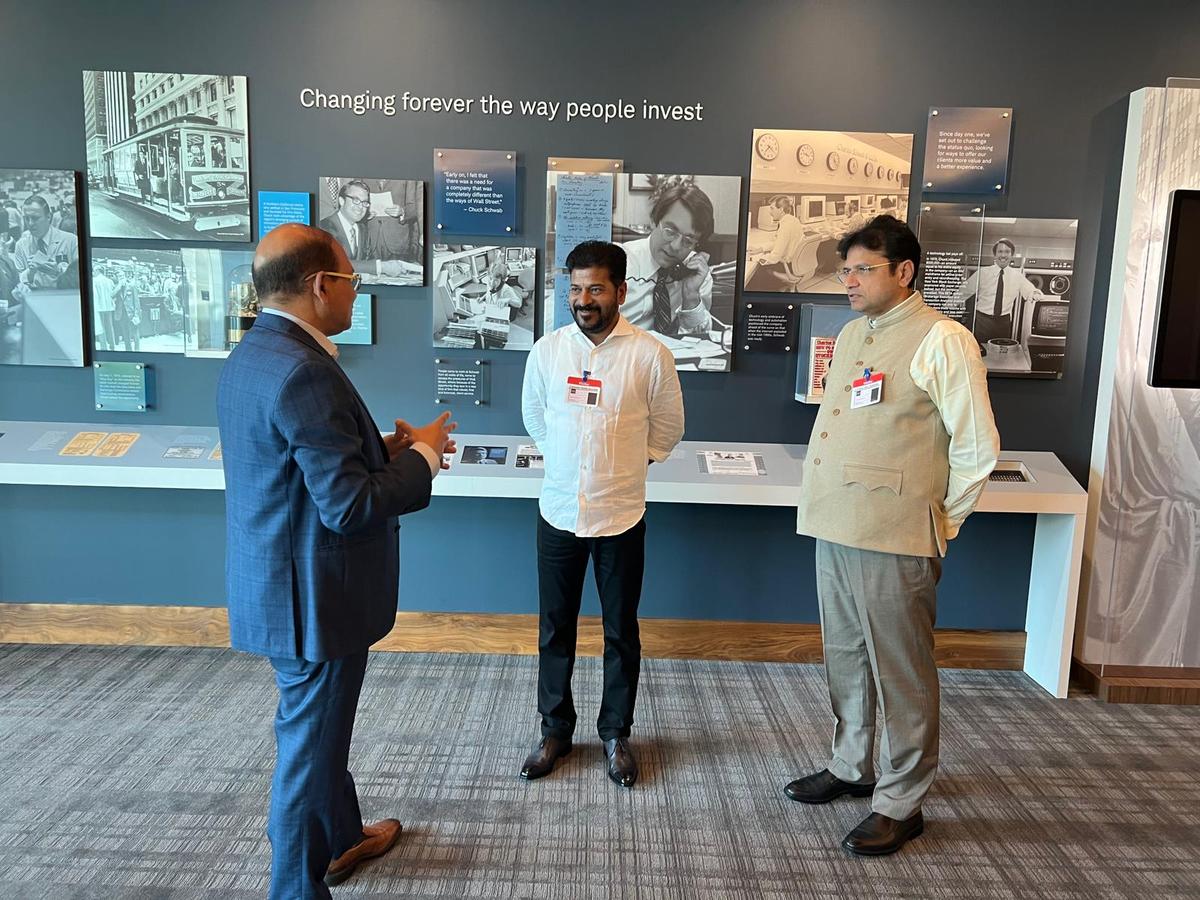 Telangana delegation led by Chief Minister A. Revanth Reddy met with the team from Charles Schwab at the financial firm’s headquarters in Dallas, Texas.