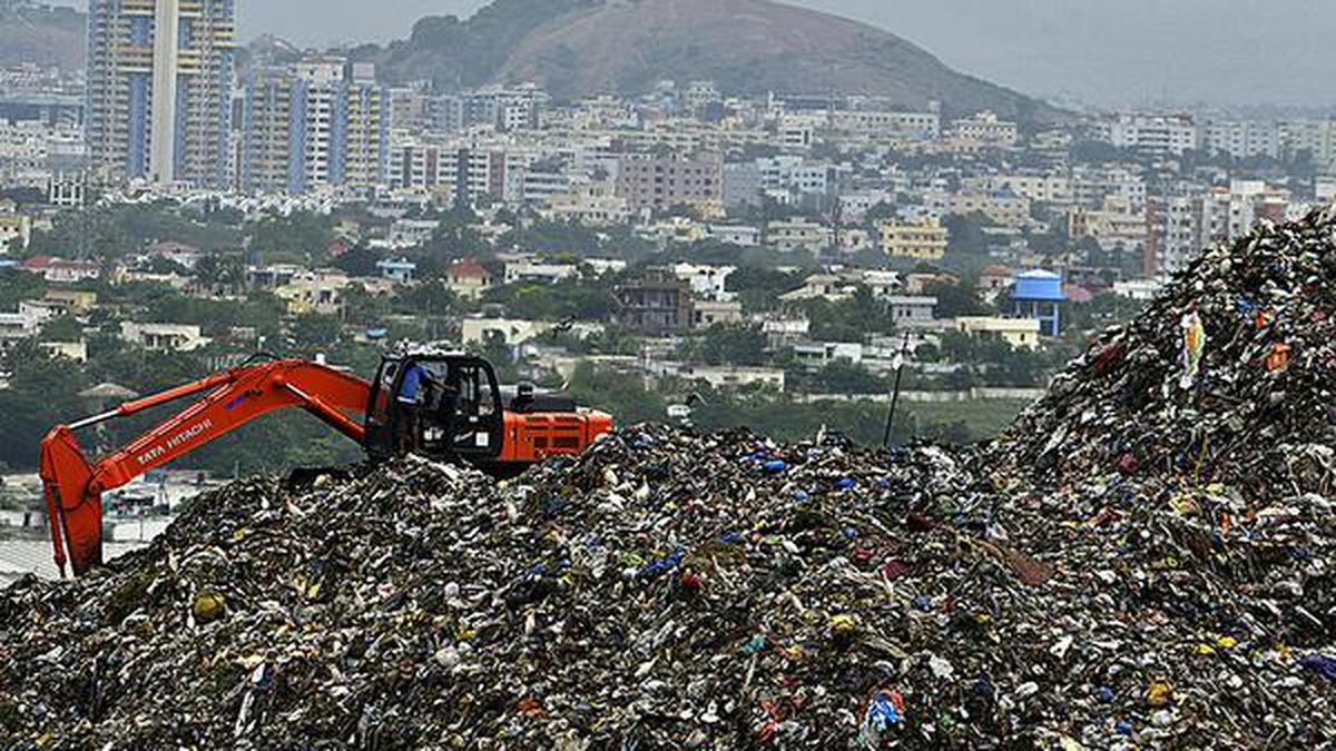 Jawahar Nagar dump yard capping by April The Hindu