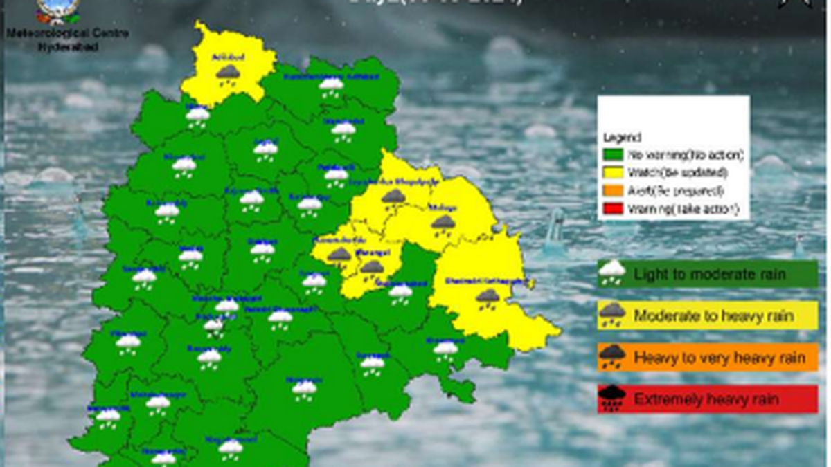 Telangana Weather: IMD issues yellow alert to six districts on Friday - The  Hindu