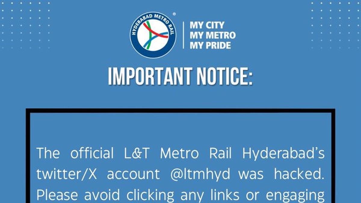 Hyderabad Metro Rail’s official handle on X hacked