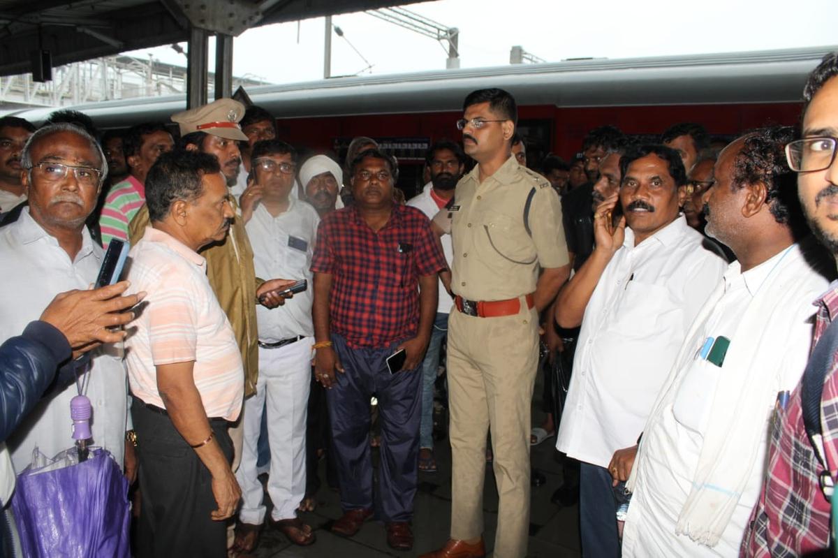Mahabubabad SP Sudhir R Kekan during a visit to the Dornakal railway station in Mahabbubad district on Wednesday Mahabubabad SP Sudhir R Kekan during a visit to the Dornakal railway station in Mahabbubad district on Wednesday