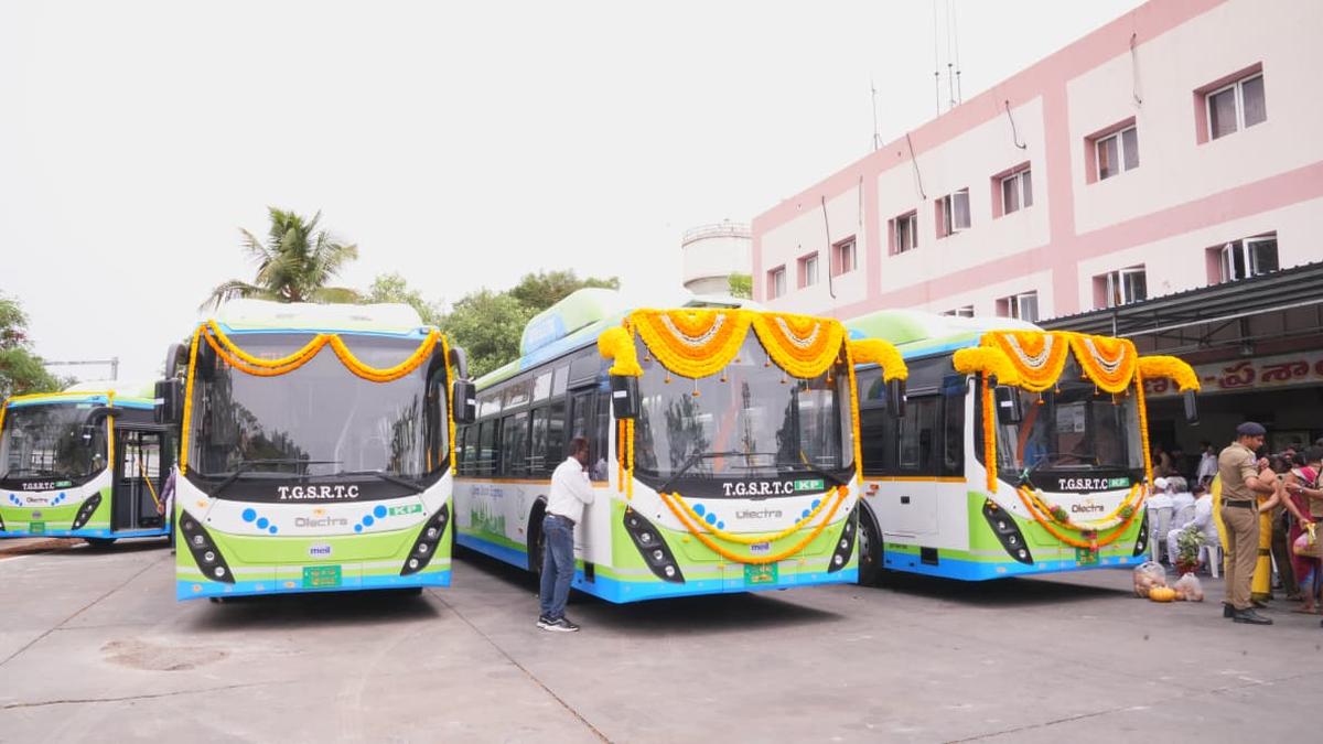 Telangana Transport Minister flags off 60 EV buses, says TGSRTC merger process will begin after union elections
