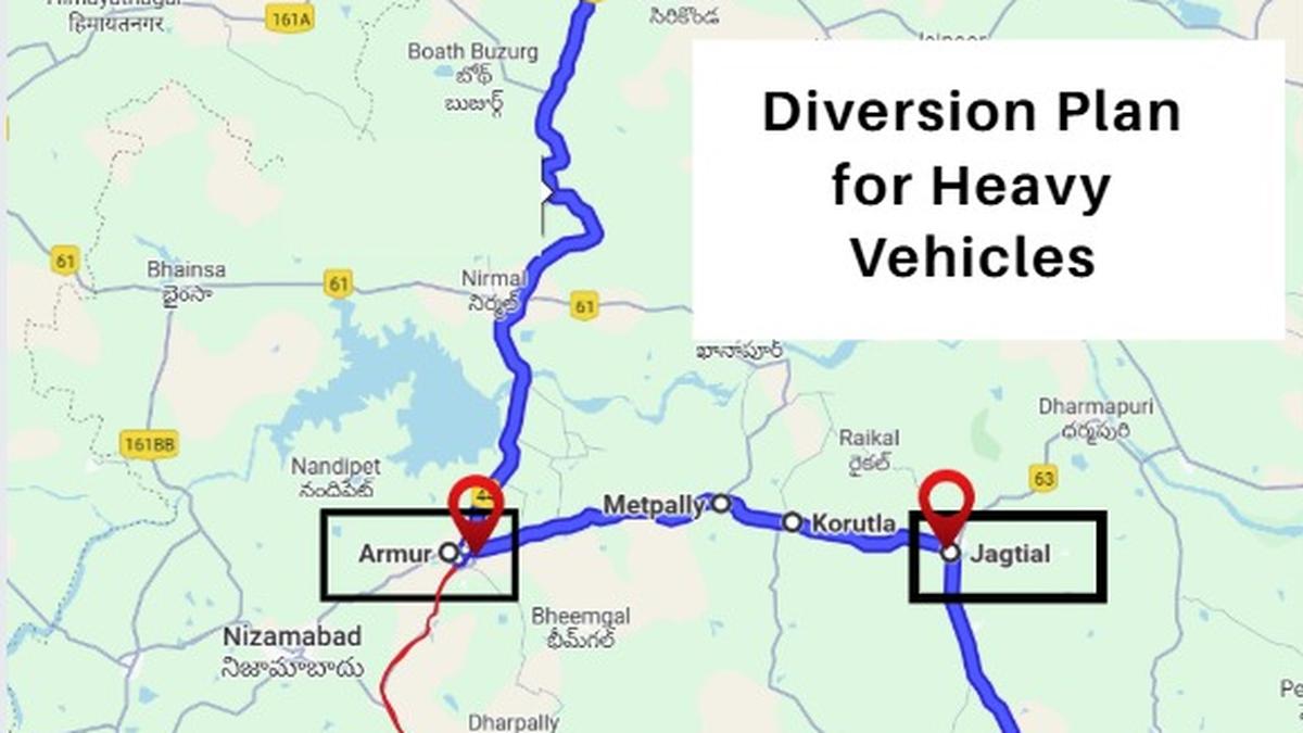 Telangana rains cause traffic diversions on Nagpur Highway NH44