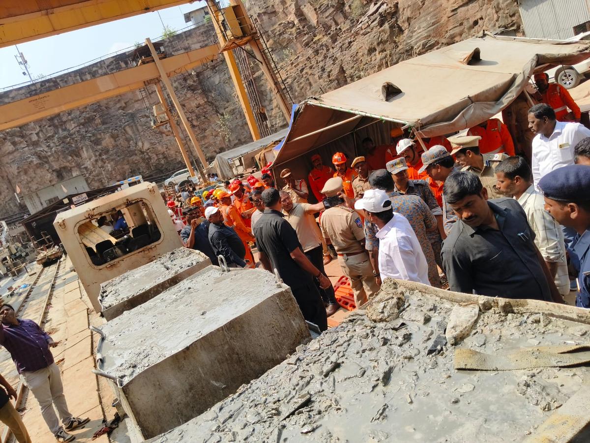 Slush brought from the SLBC tunnel mishap site as part of clearing the debris 