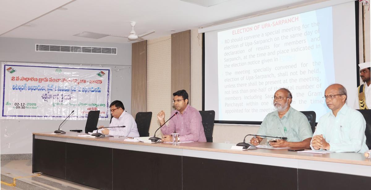 Gadwal District Collector B.M. Santosh at a training programme on Tuesday. Gadwal District Collector B.M. Santosh at a training programme on Tuesday.