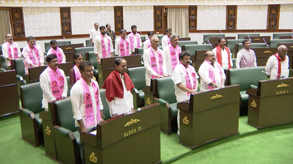 Leader of the Opposition in the Assembly, K. Chandrashekar Rao (KCR) at the seventh session of Legislative Assembly on Monday (December 29, 2025) Leader of the Opposition in the Assembly, K. Chandrashekar Rao (KCR) at the seventh session of Legislative Assembly on Monday (December 29, 2025)