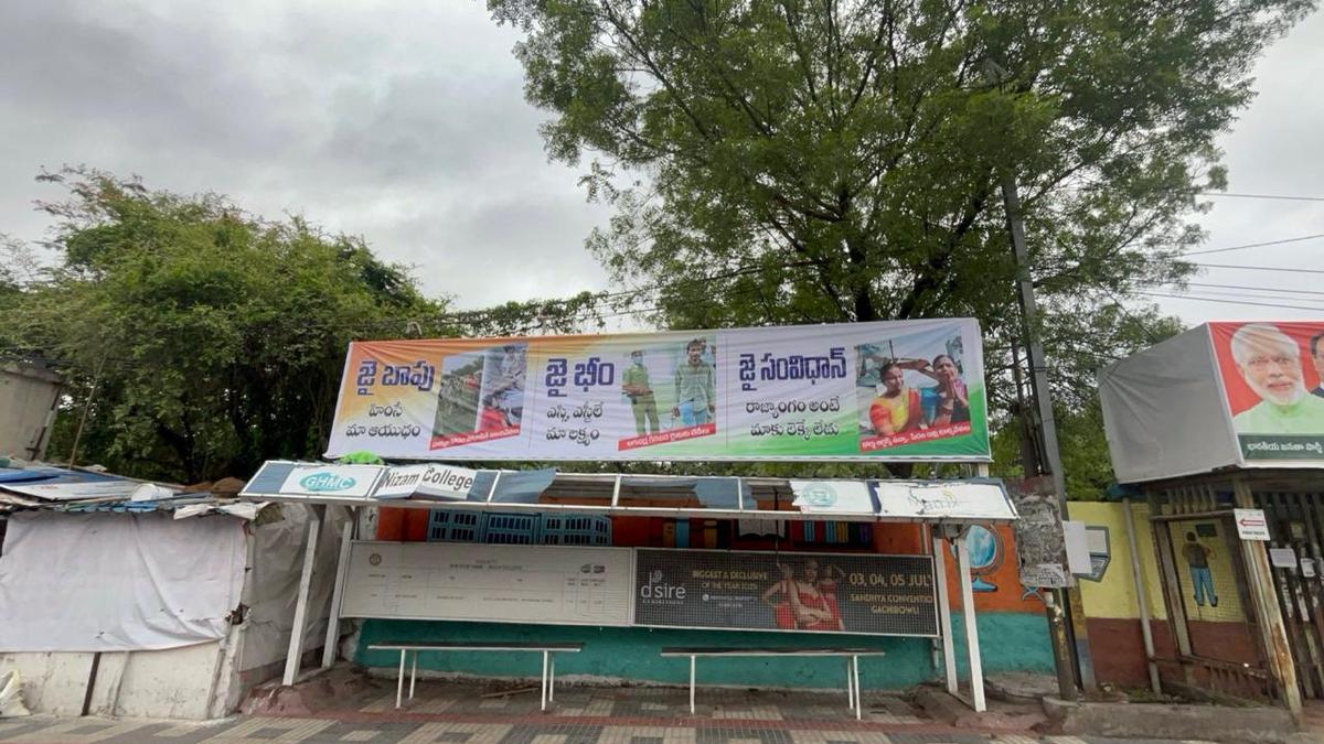 As Kharge enters Hyderabad, posters accusing Congress of violating the Constitution put up in Hyderabad