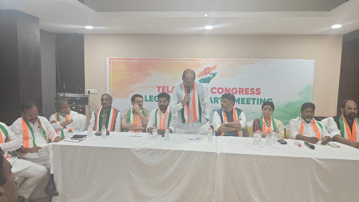 Congress Legislature Party meeting in Hyderabad.
