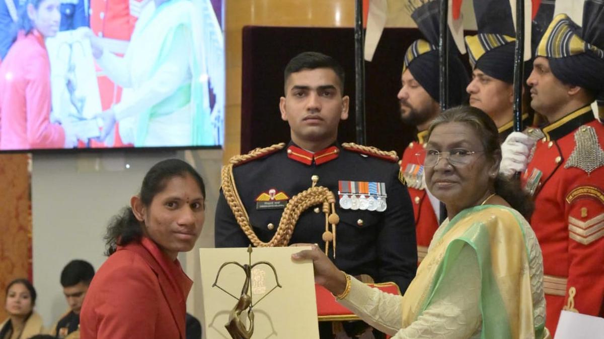 President confers Arjuna Award-2024 on Jeevanji Deepthi from Telangana