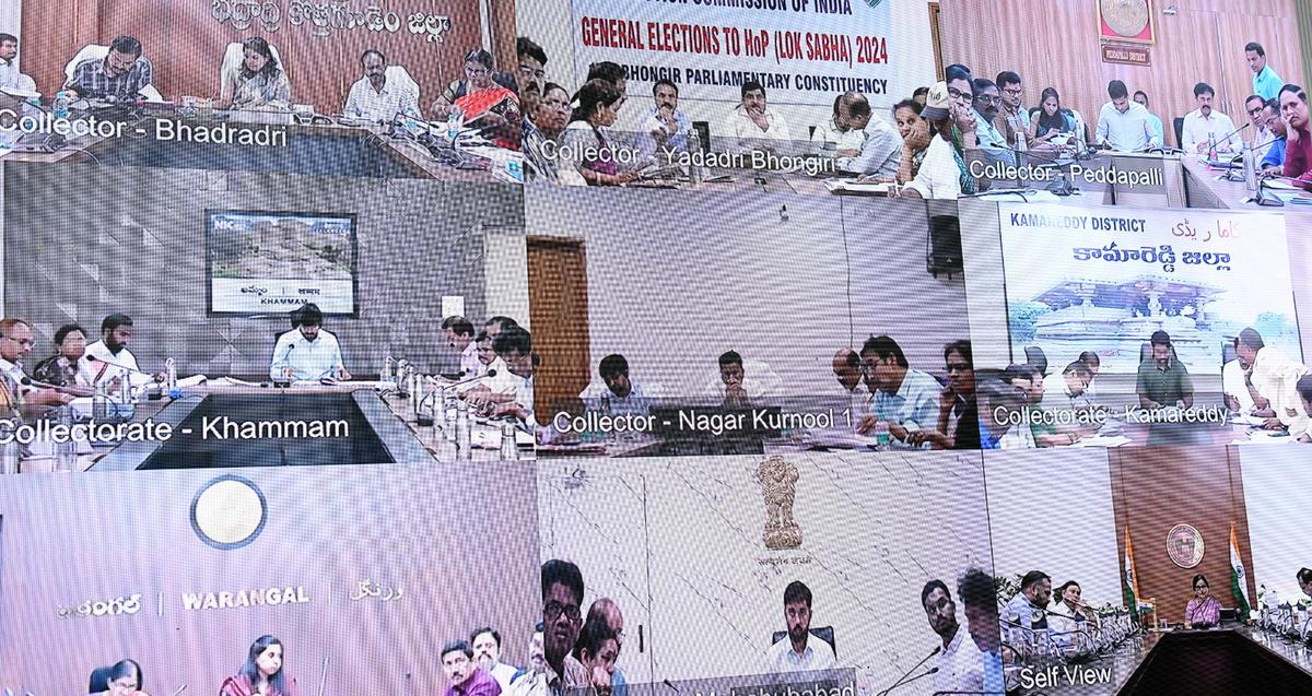Chief Secretary to Telangana Government A Santhi Kumari held a video conference with the district collectors on April 10, 2024.