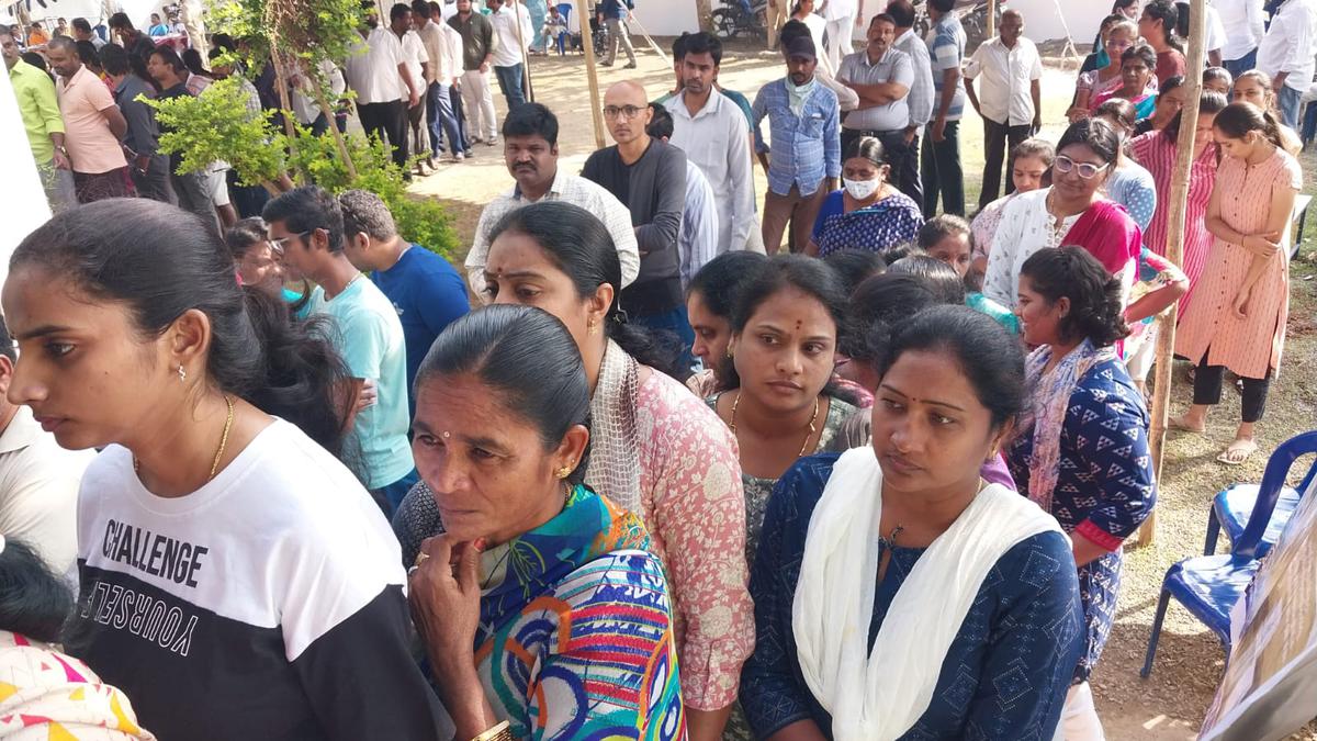 Long queues outside booths in towns and rural parts as polling begins in Telangana