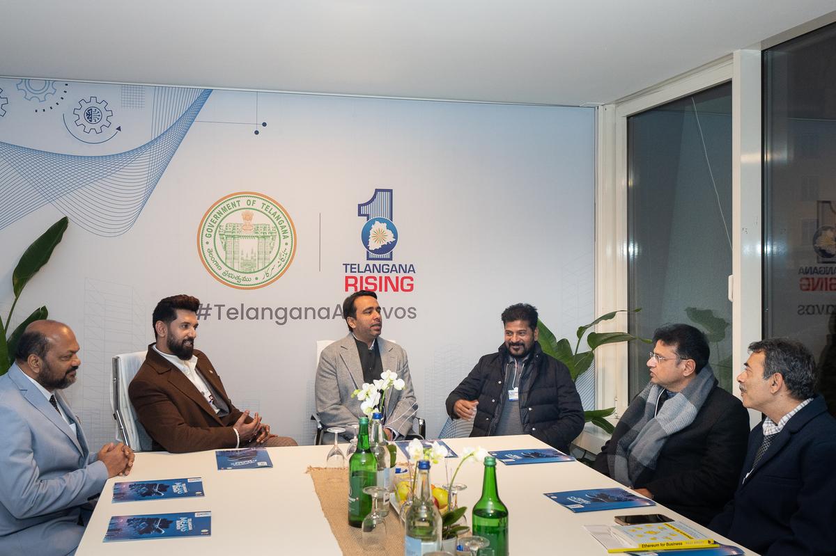 Following inauguration of Telangana Pavilion at World Economic Forum (WEF) annual conference 2025, the Telangana delegation held discussions with Union Ministers.  