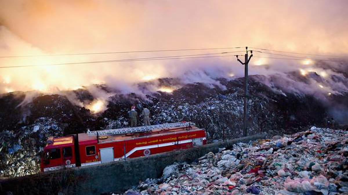 Firefighters go all out as flames rip through plastic heaps