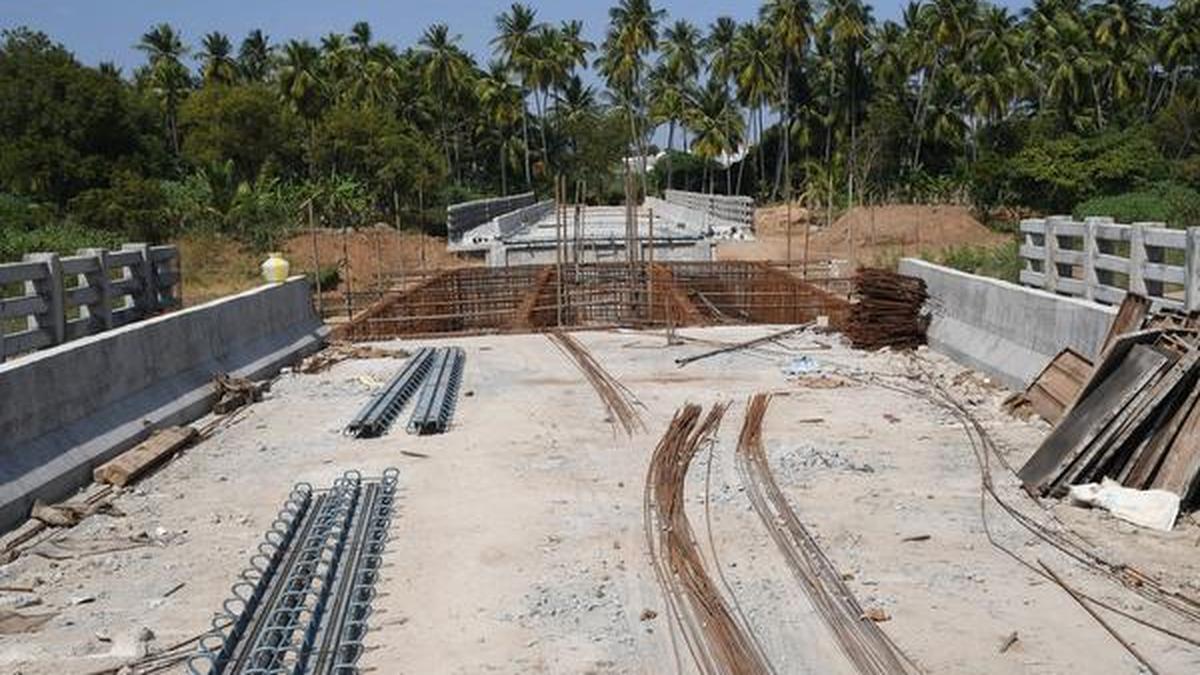 Bridge to connect Thuvariman with Paravai in progress The Hindu
