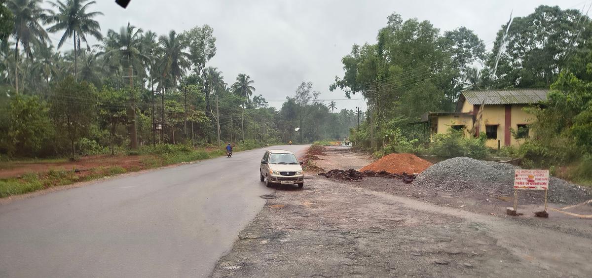 Widening of Mangaluru-Solapur National Highway 169 by the NH division of Karnataka PWD between Karkala and Mala Forest Gate has remained incomplete on some stretches.