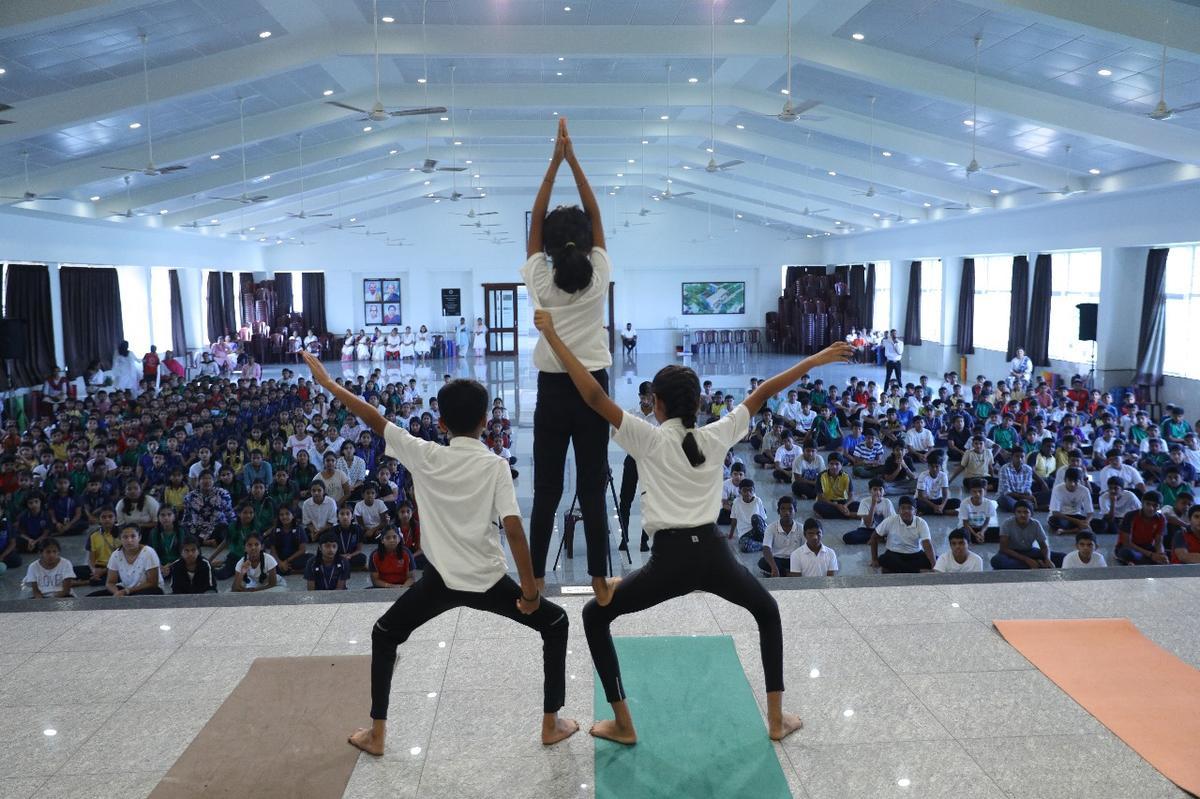 Students of Shakti Residential School performed Yogasanas to mark the International Day of Yoga on Saturday, June 21 in Mangaluru. Students of Shakti Residential School performed Yogasanas to mark the International Day of Yoga on Saturday, June 21 in Mangaluru.