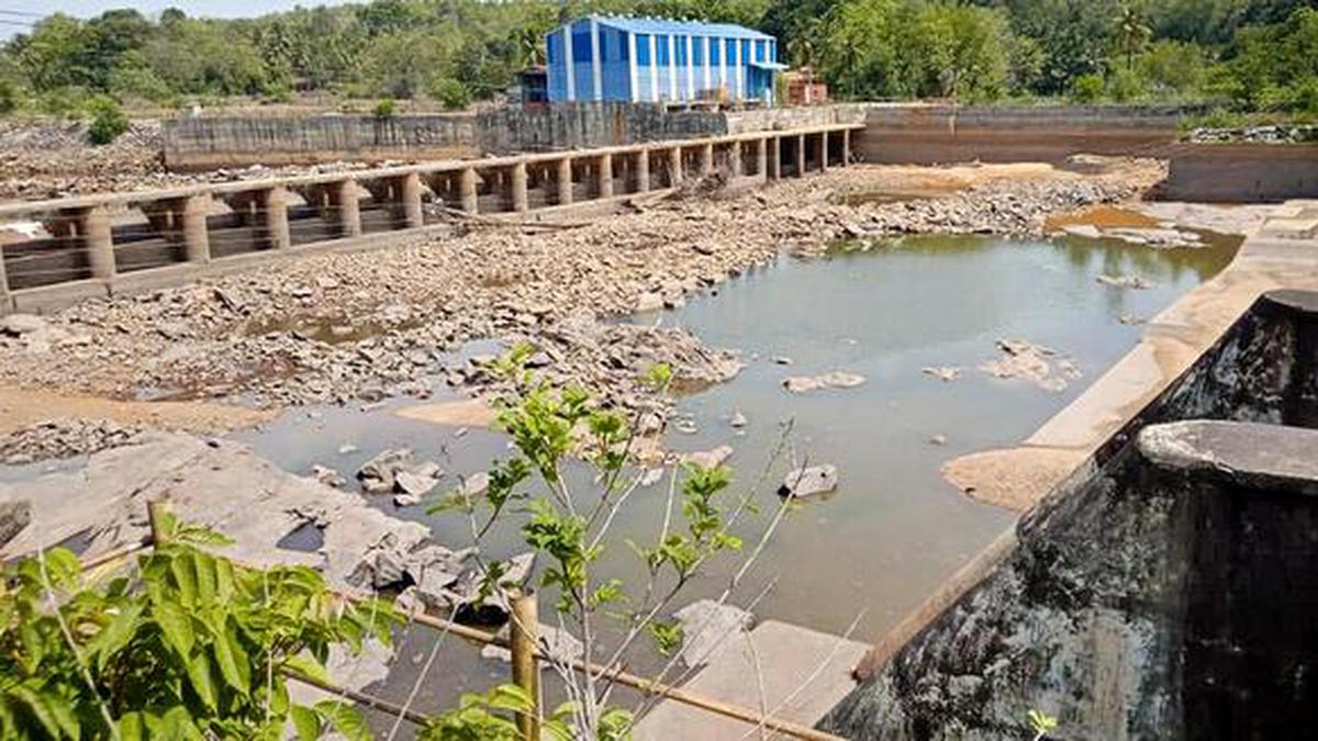 Udupi Cmc Pumping Water From Large Holes In Riverbed To Baje Dam The Hindu