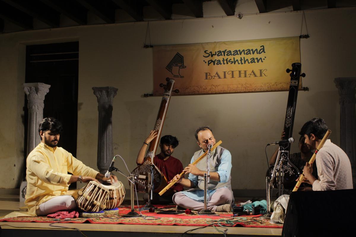 Flautist Kiran Hegde’s performance in the  ‘Baithak’ music programme in Mangaluru on Sunday.