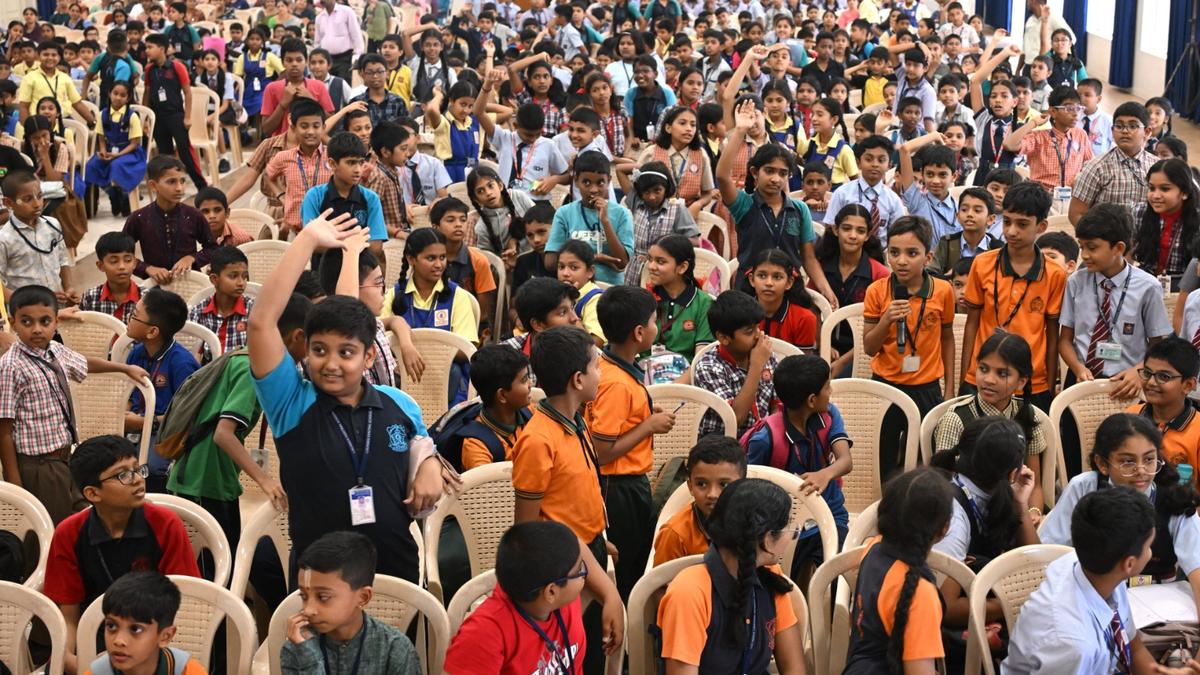 Team members who reached finals of The Hindu Young World Quiz in Mangaluru