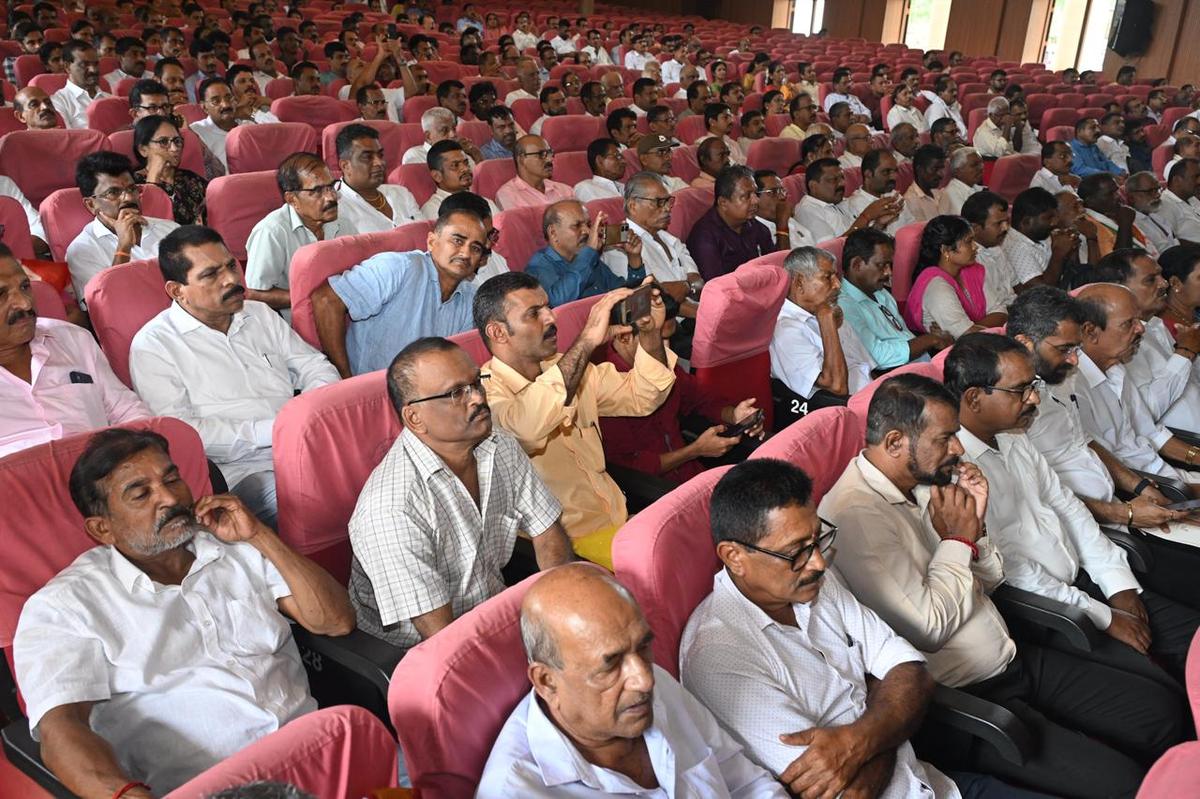 Newly nominated members to temples under Endowment Department in Dakshina Kannada at a meeting held in Mangaluru on Friday. Newly nominated members to temples under Endowment Department in Dakshina Kannada at a meeting held in Mangaluru on Friday.
